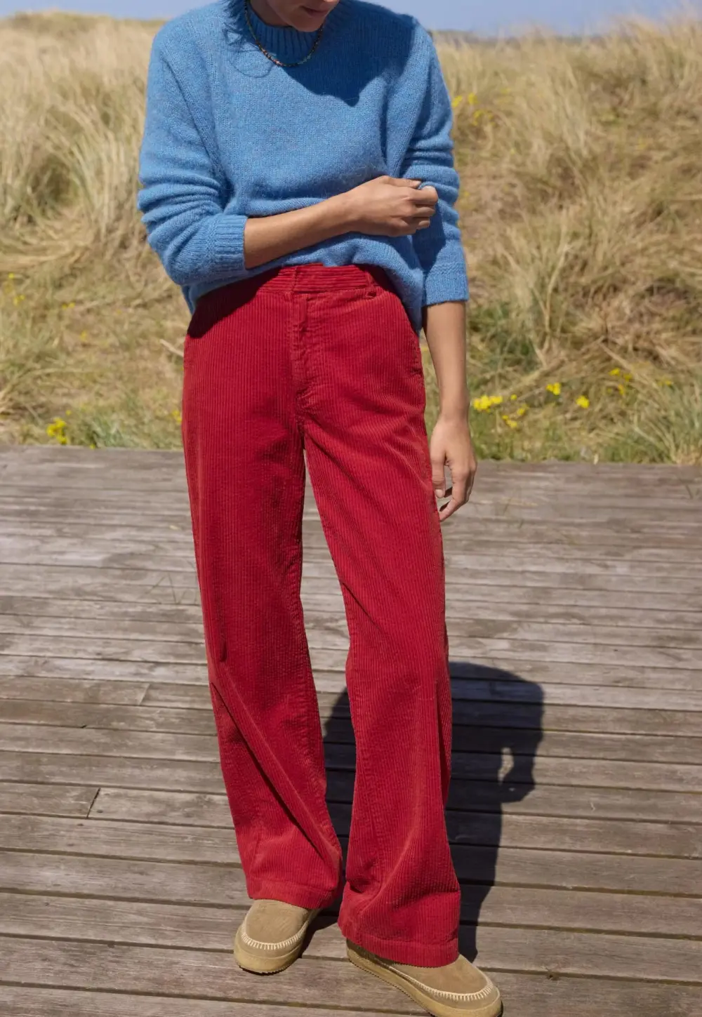 Straight-leg cord trousers cotton cord