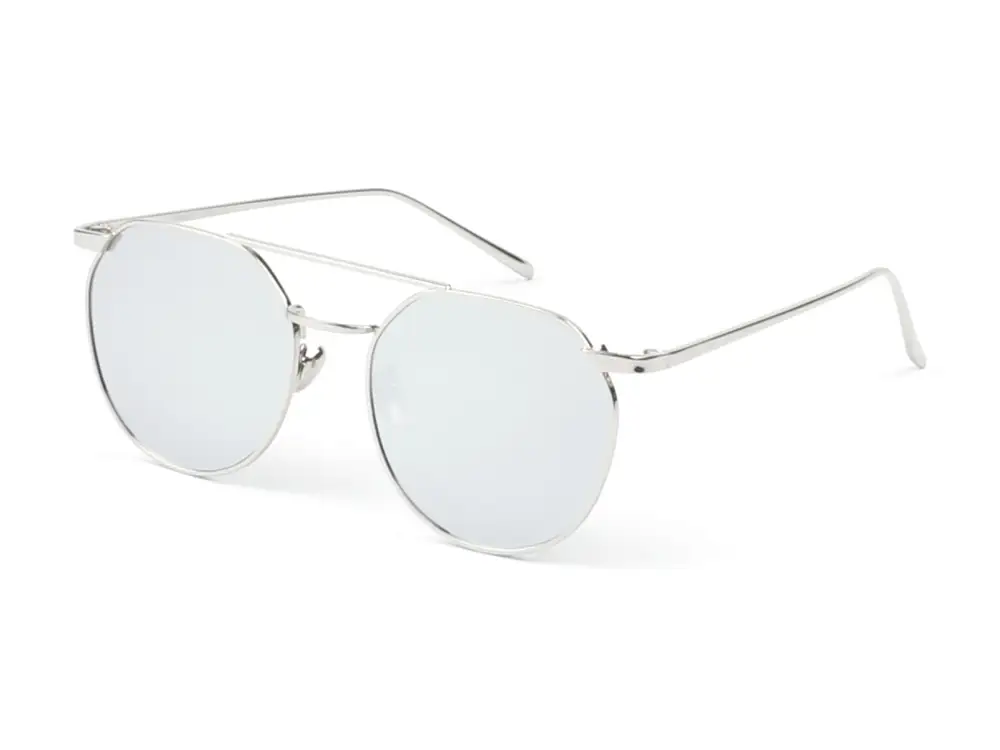 Vintage Round Mirrored Flat Lens Sunglasses