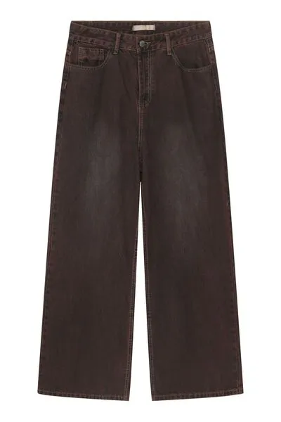 Weekend Washed Pocketed Stretch Straight Leg Jeans