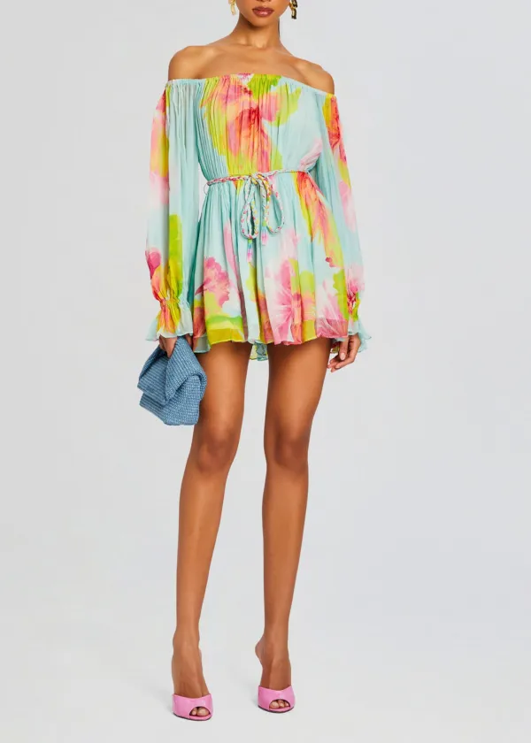 Off The Shoulder Colorful Romper