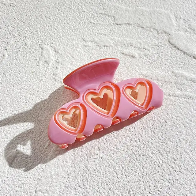 Heart Pattern Hair Claw Clip