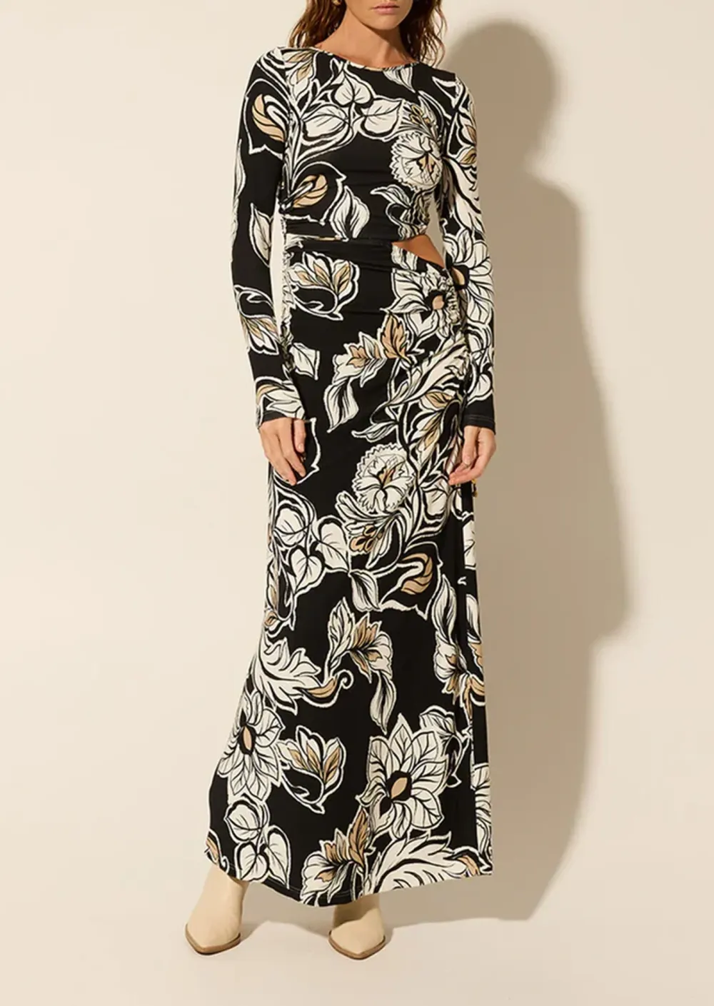 FLORAL KNIT MAXI DRESS