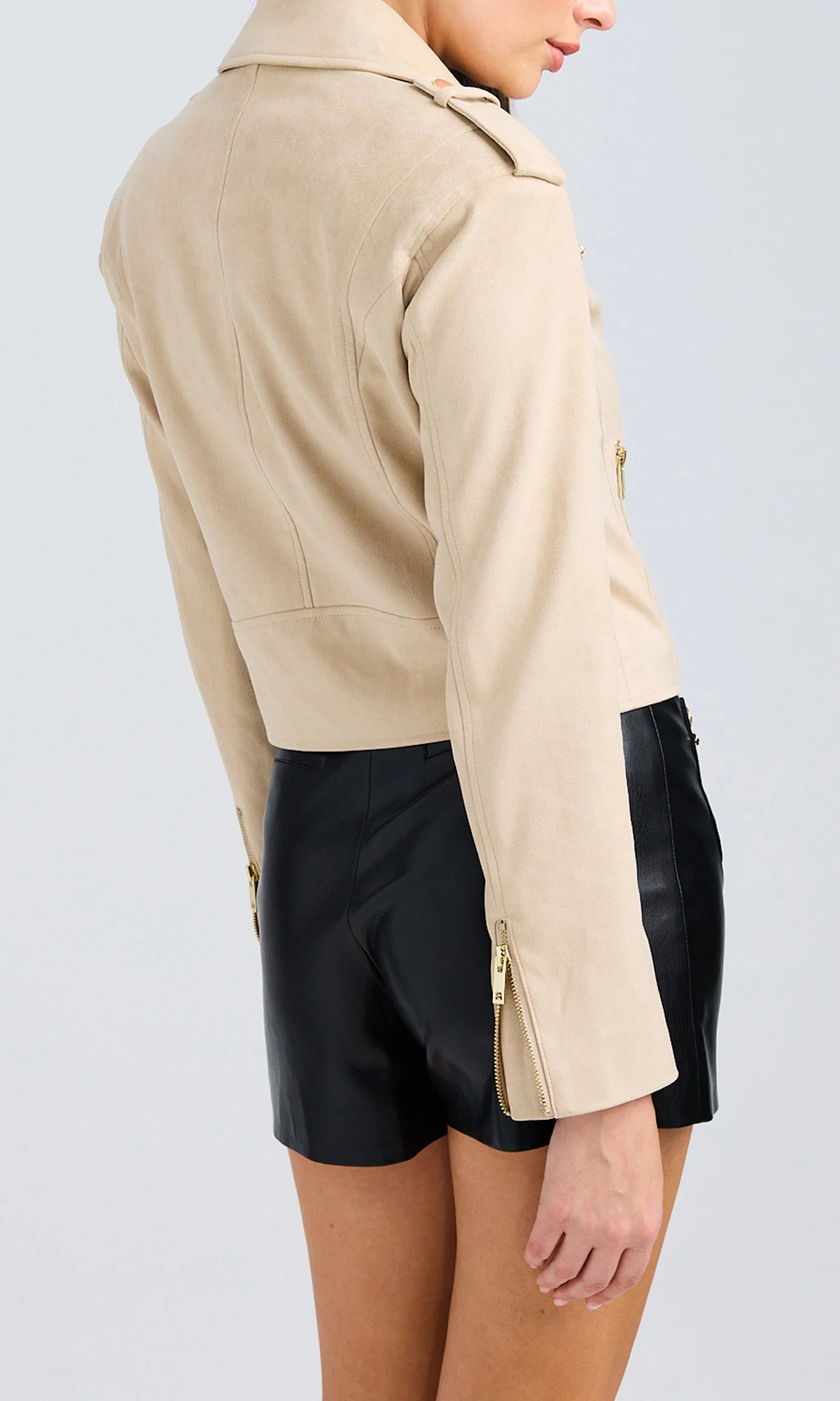 Vegan Suede Moto Jacket