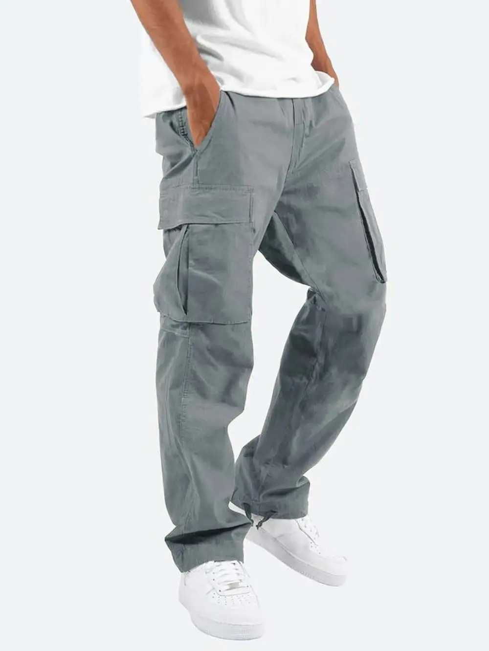 Men's Cargo Pants with Multifunctional Pockets and Relaxed Fit