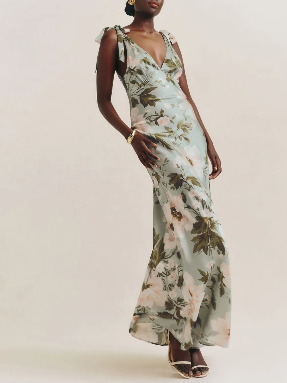 Elegant Style Satin Maxi Dress