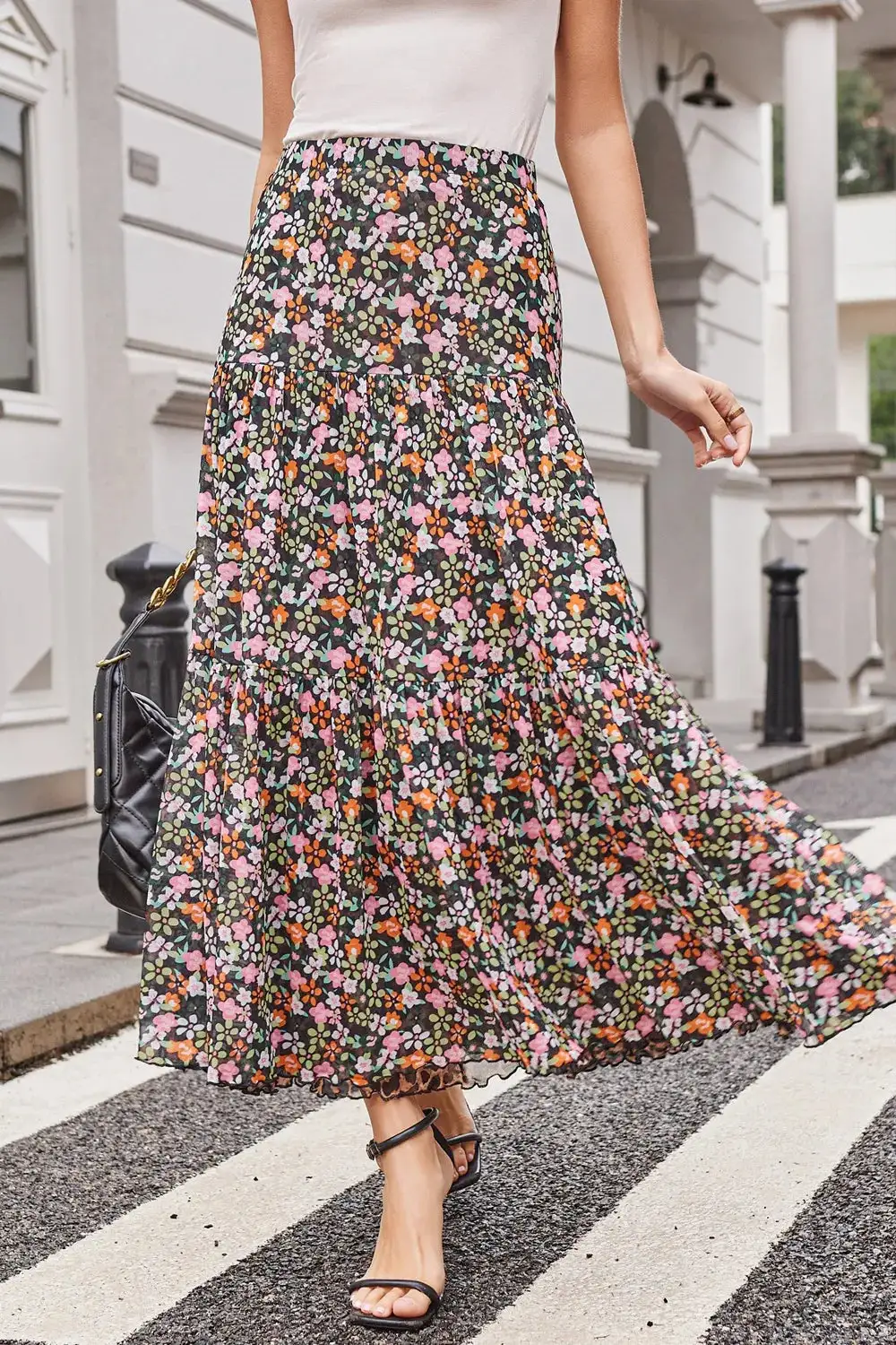 Convertible Printed Midi Skirt