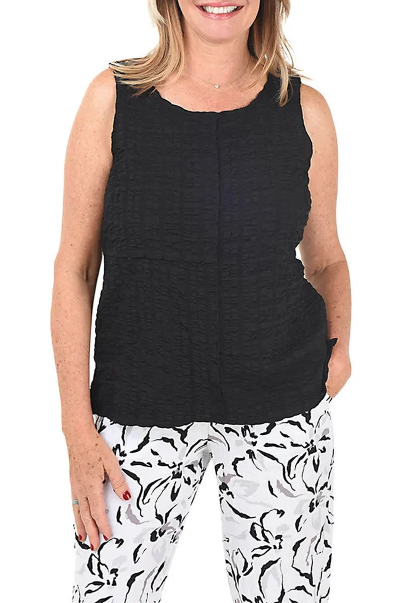 Checkered Gauze Sleeveless Blouse