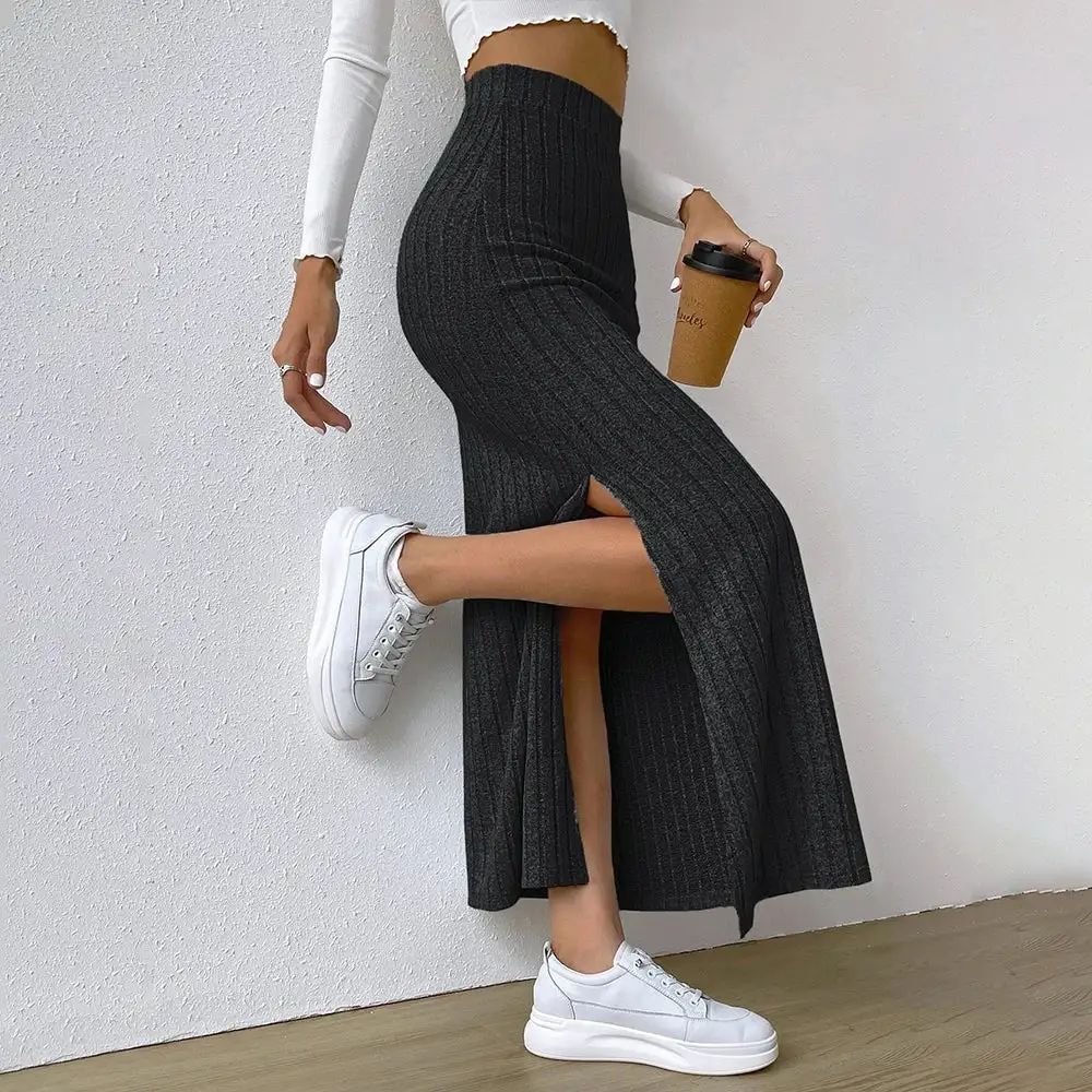 Knitted A-Line Bodycon Skirt