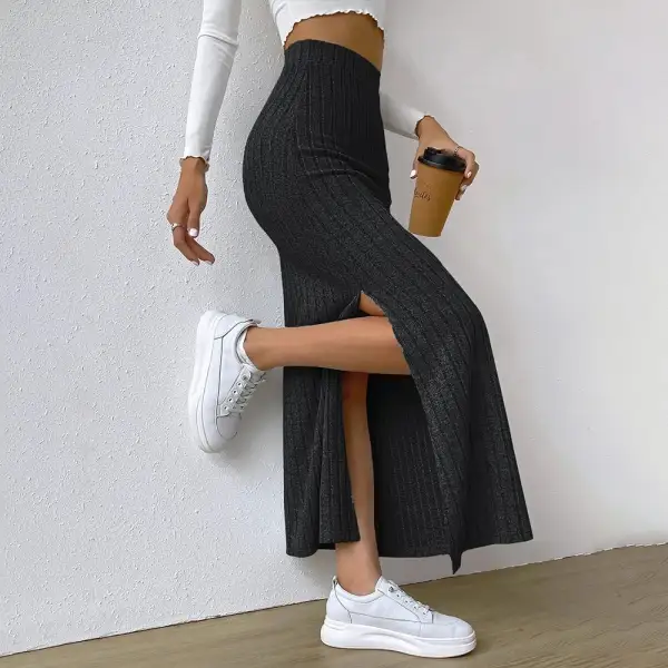 Knitted A-Line Bodycon Skirt