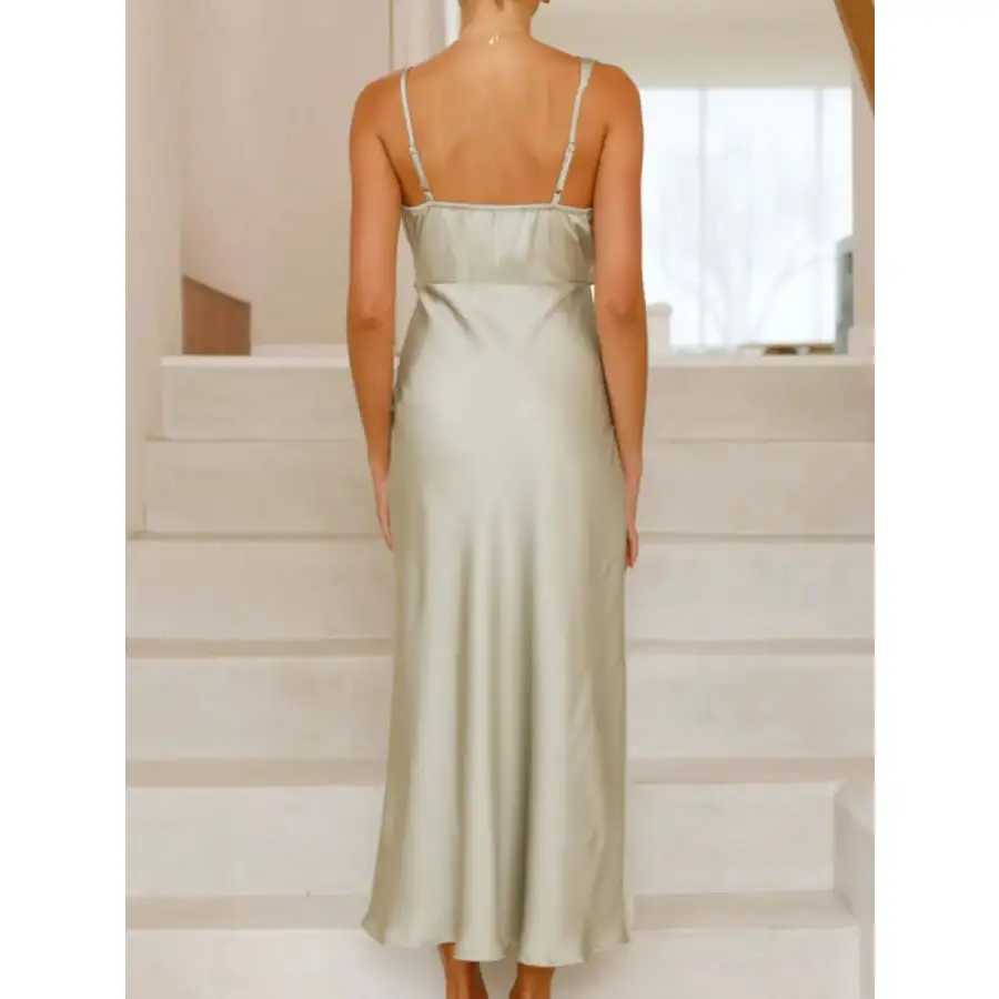 Satin Asymmetrical Midi Dress