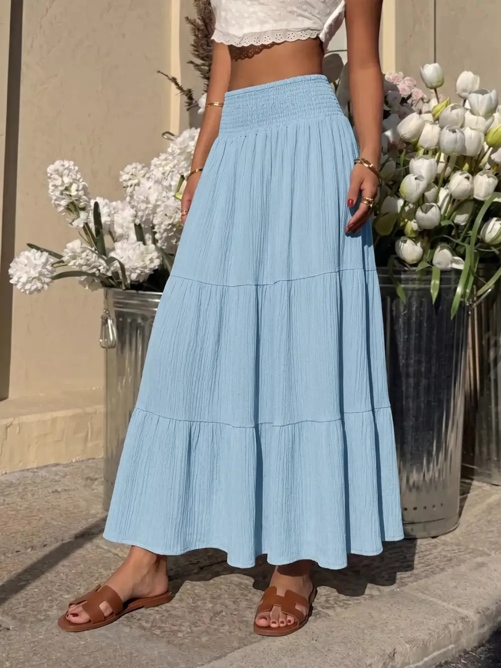 Easy Ruched Smocked Skirt
