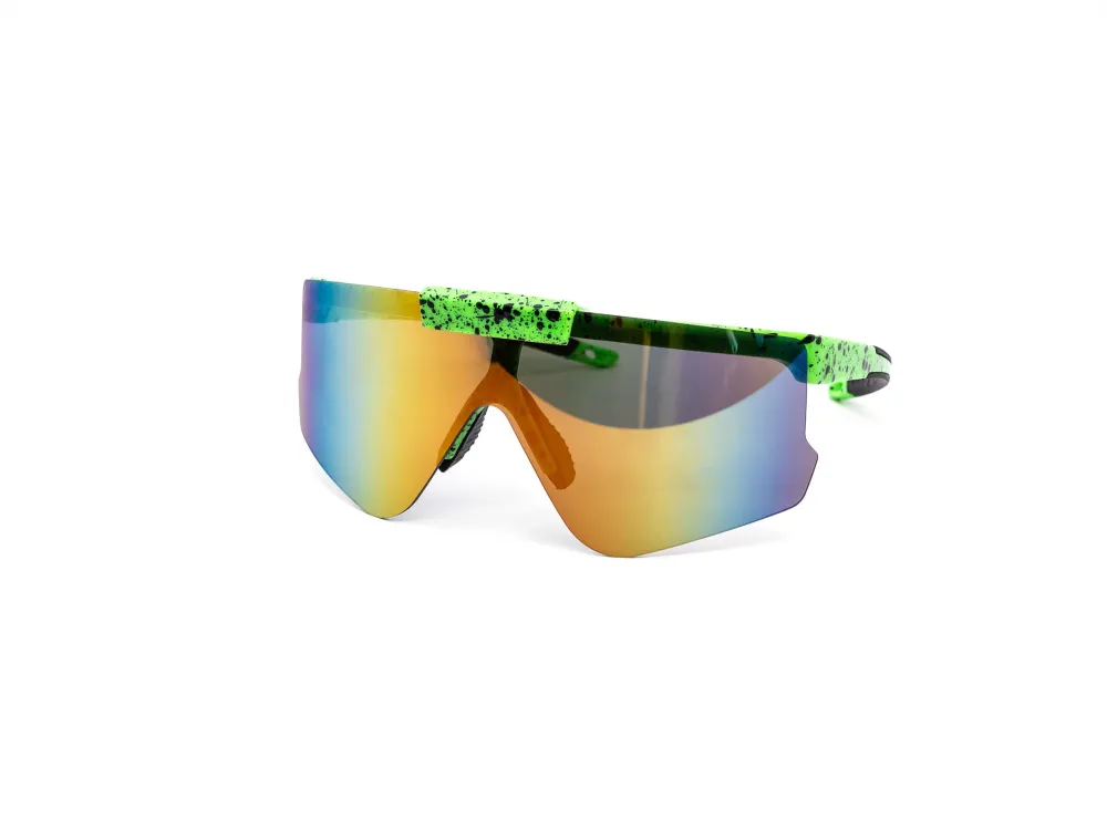 12-Pack Oversized Sport Rimless Shield Burnt Mirror Sunglasses