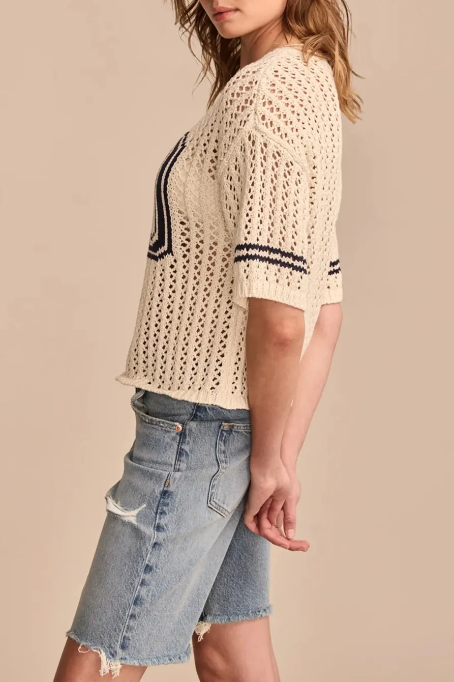 Crew Neck Varsity Mesh Tee