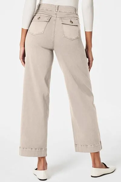 High Waist Pocket Denim Jeans