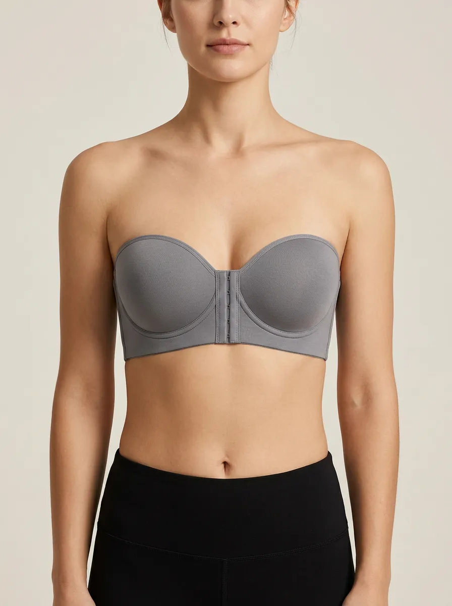 Women's Underbust-Seam Front-Closure Strapless Bra