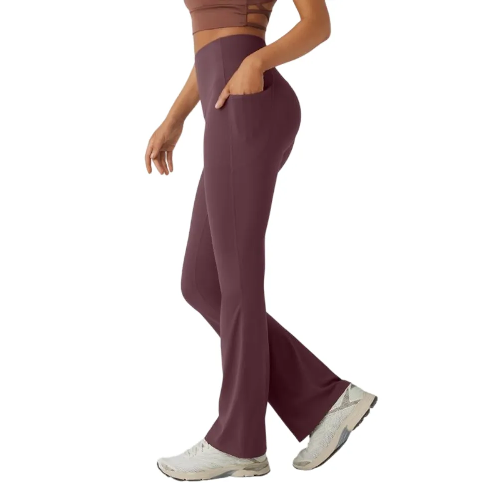 UltraSculpt High Waisted Tummy Control Pocket Shaping Yoga Bootcut Leggings