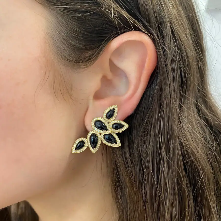 Tonal Refined Gem Detail Earrings