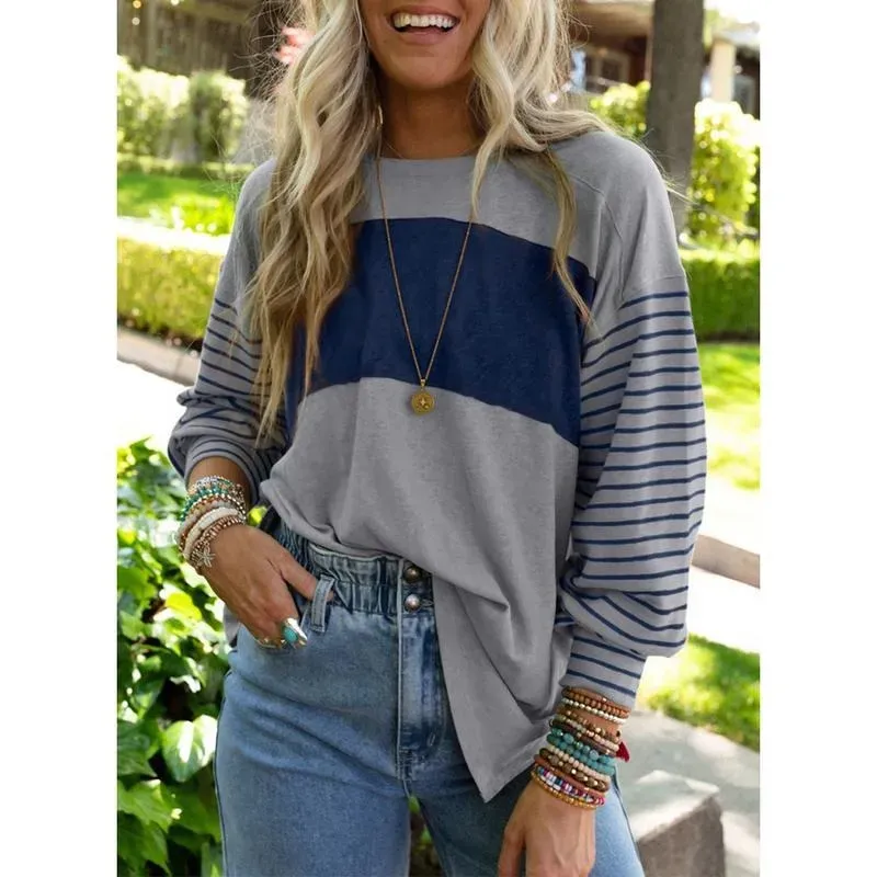 Womens Casual Color Block Shirts
