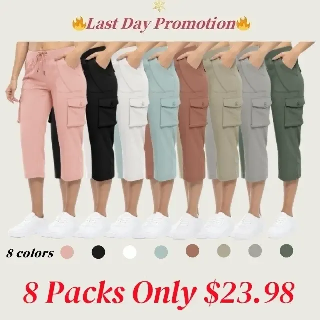 Last Day Promotion⏰Women’s Cargo Capri Lightweight Quick Dry Hiking Shorts with 6 Pockets