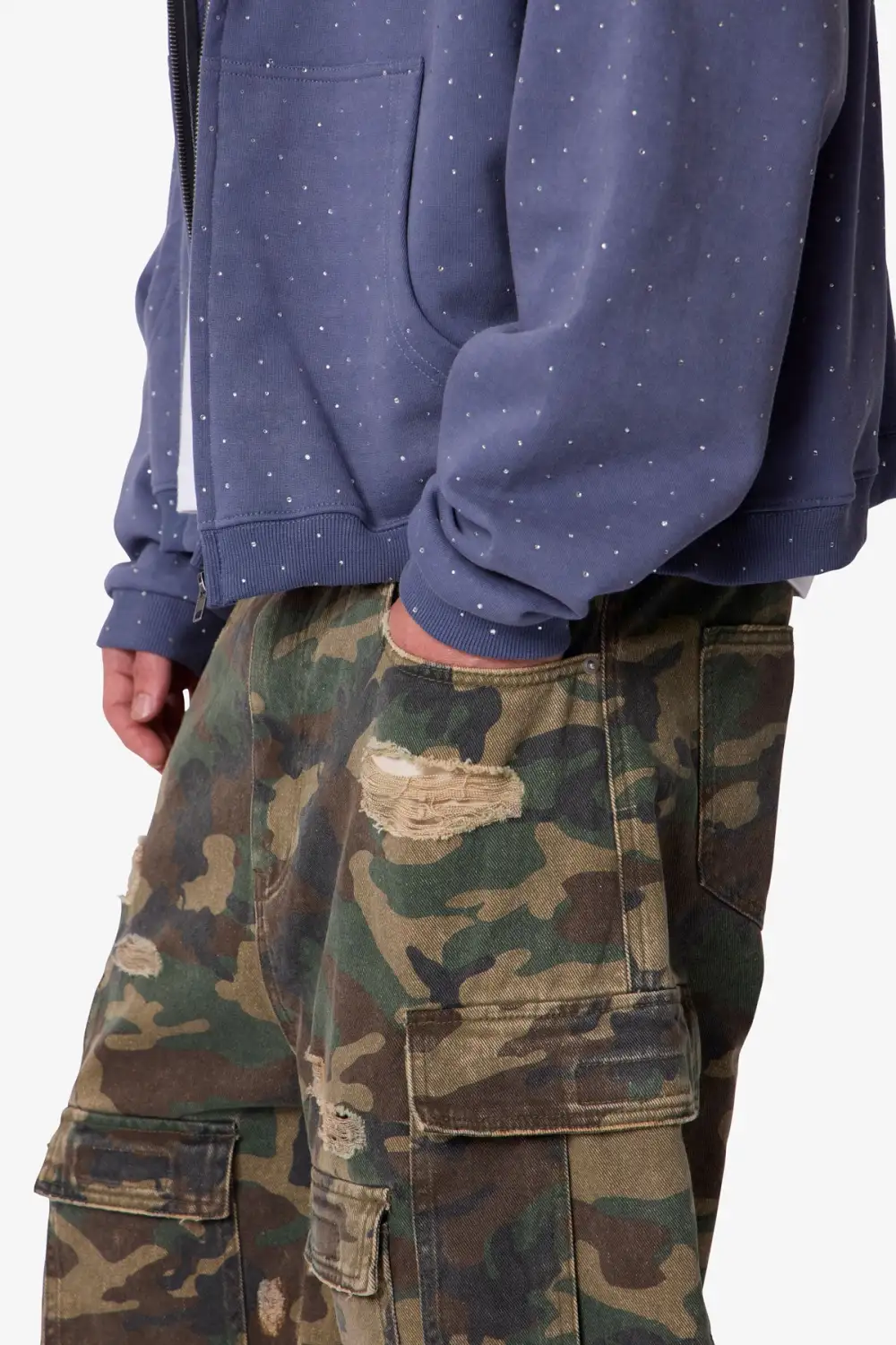 Distressed Baggy Cargo Shorts