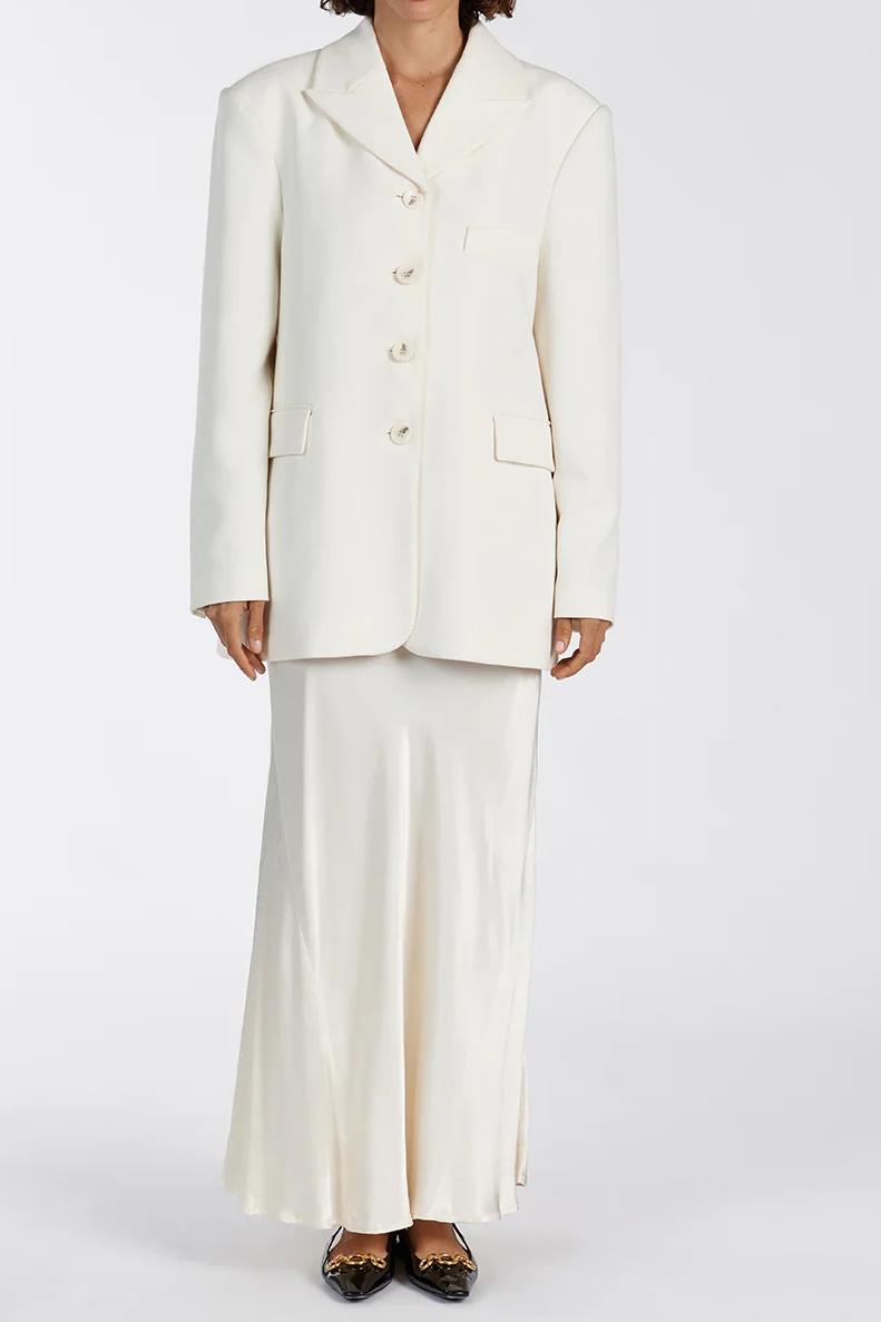 CREAM SATIN MAXI SKIRT