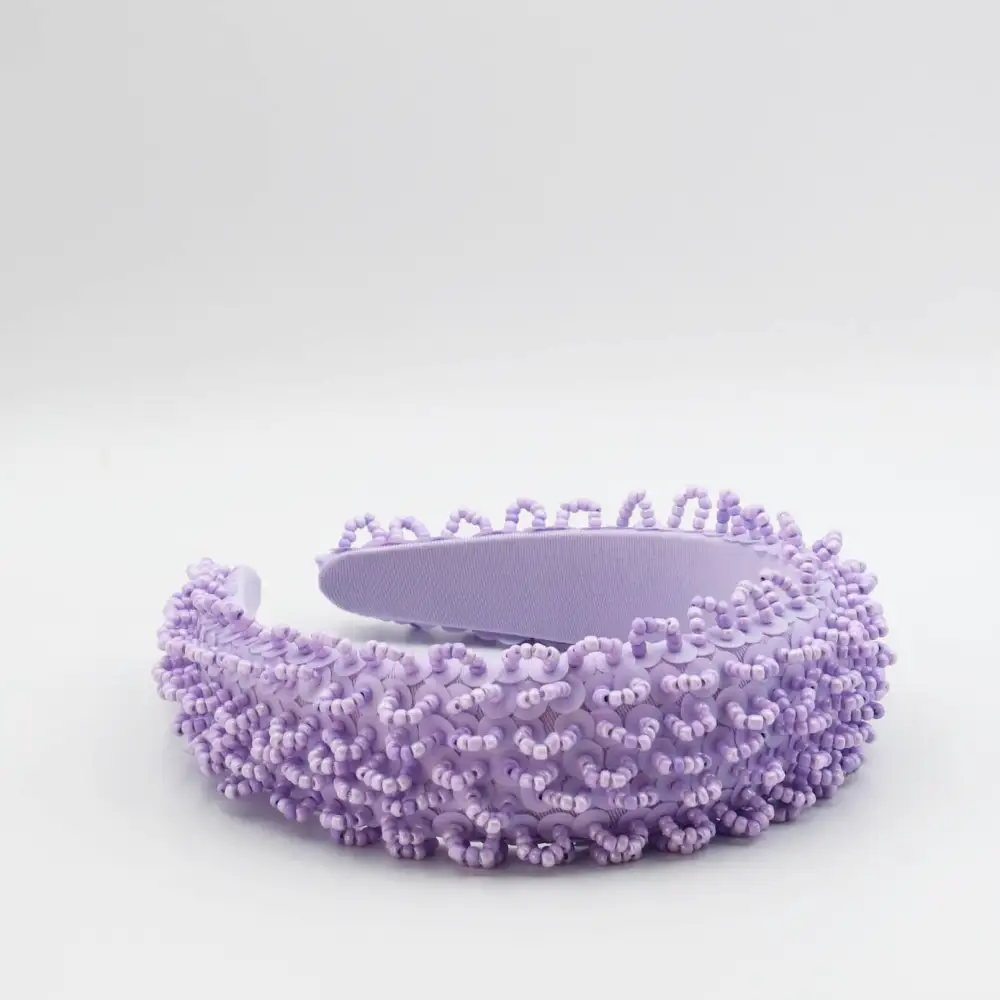 Wide Beaded Hair Headband