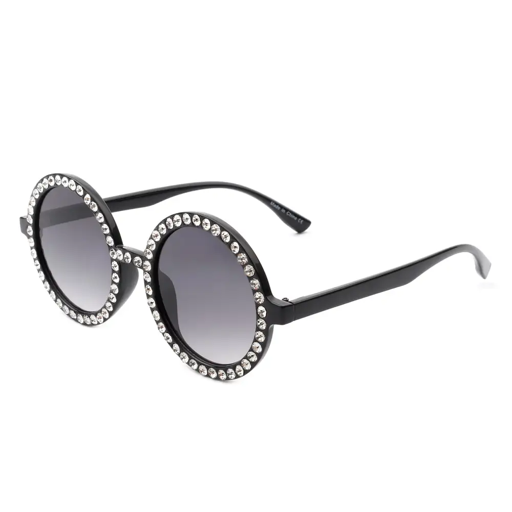 Fuzzy Round Frame Sunglasses