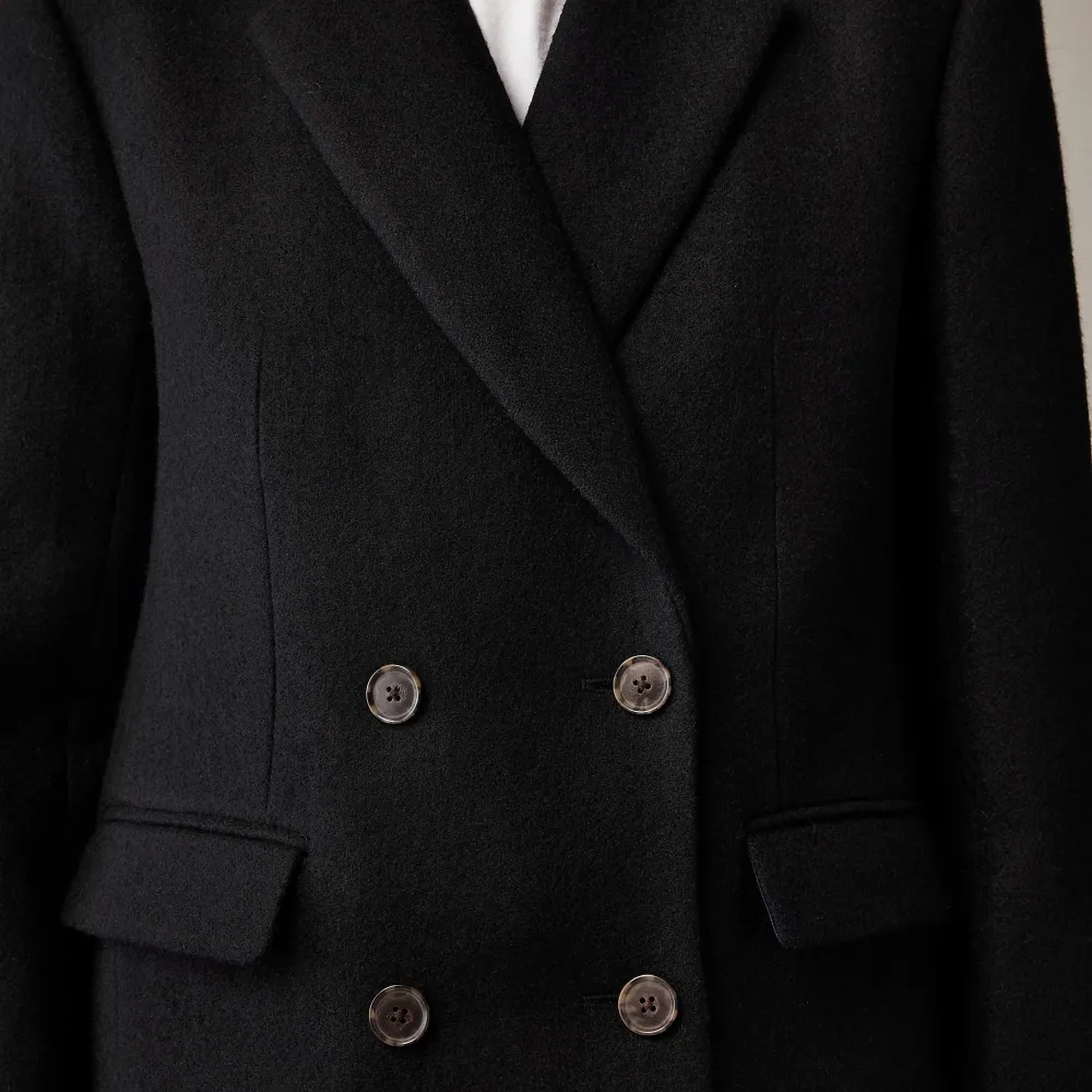 double-breasted topcoat  wool-blend