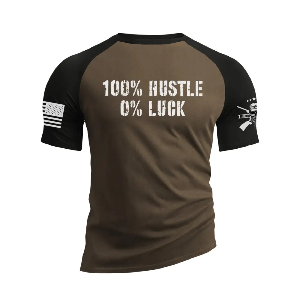 100% HUSTLE 0% LUCK RAGLAN GRAPHIC TEE