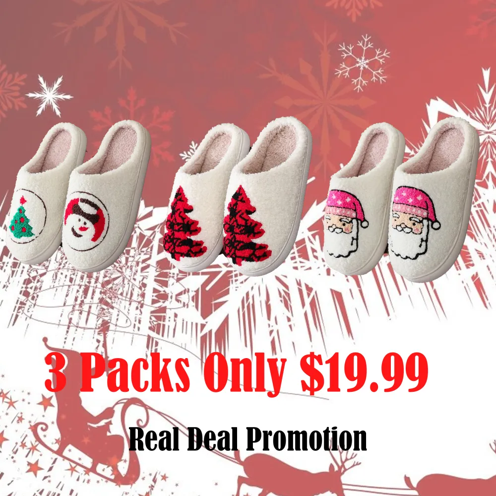 🏷️ 🎅 Holiday Special – 40% OFF! 🎁 Women & Men Christmas Slippers – Memory Foam Warm House Shoes  Cozy • Fuzzy • Festive • Indoor & Outdoor Comfort