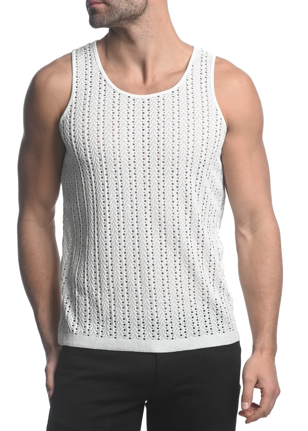 Modern Textured Knit Tank Top