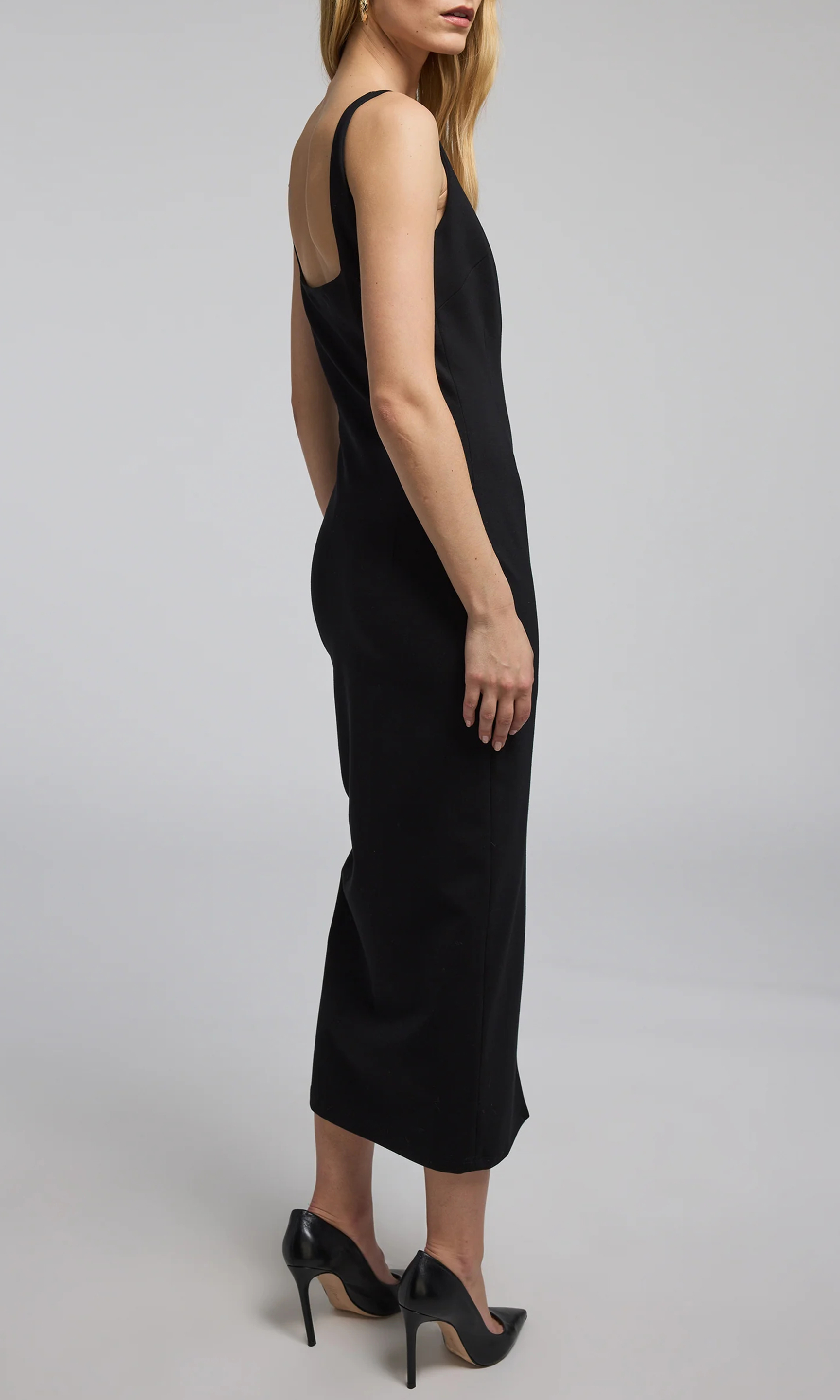 Black Sling Midi Dress