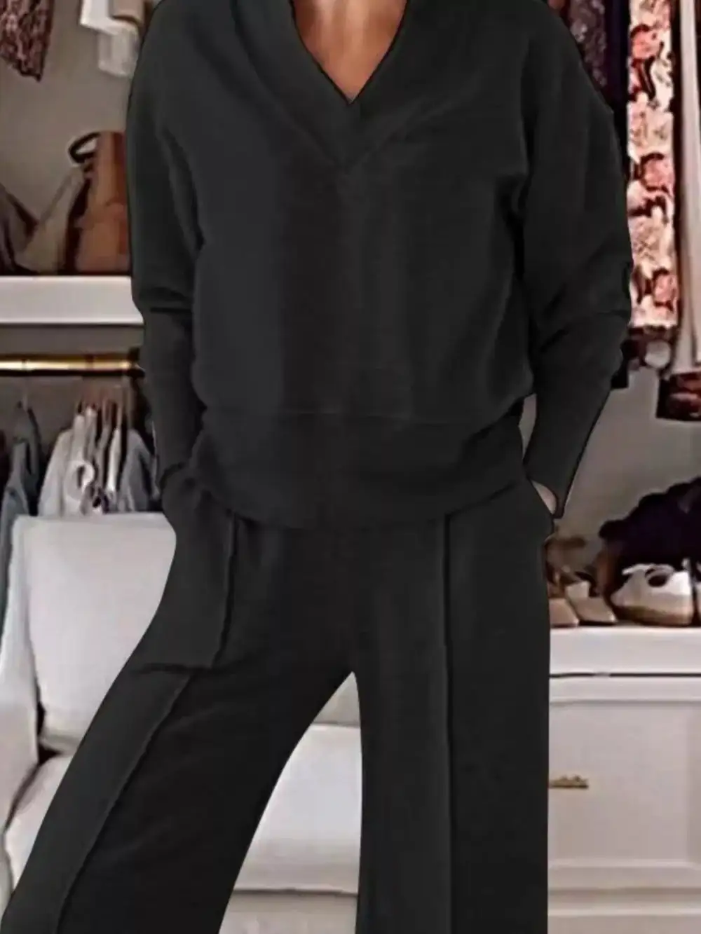 Cozy V Neck Top and Pants Set