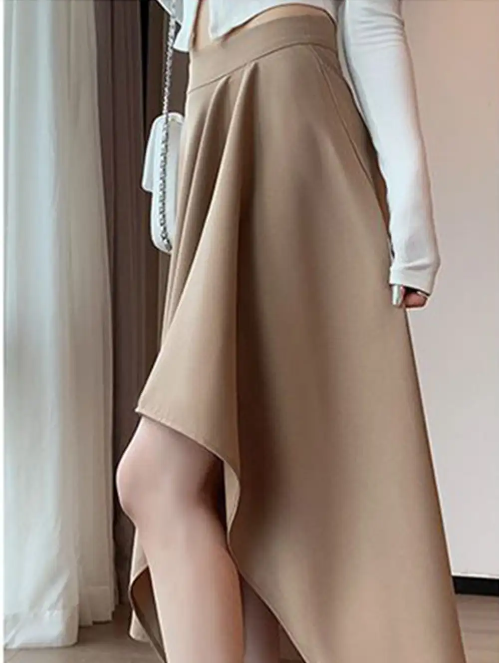 Irregular A-Line Midi Skirt