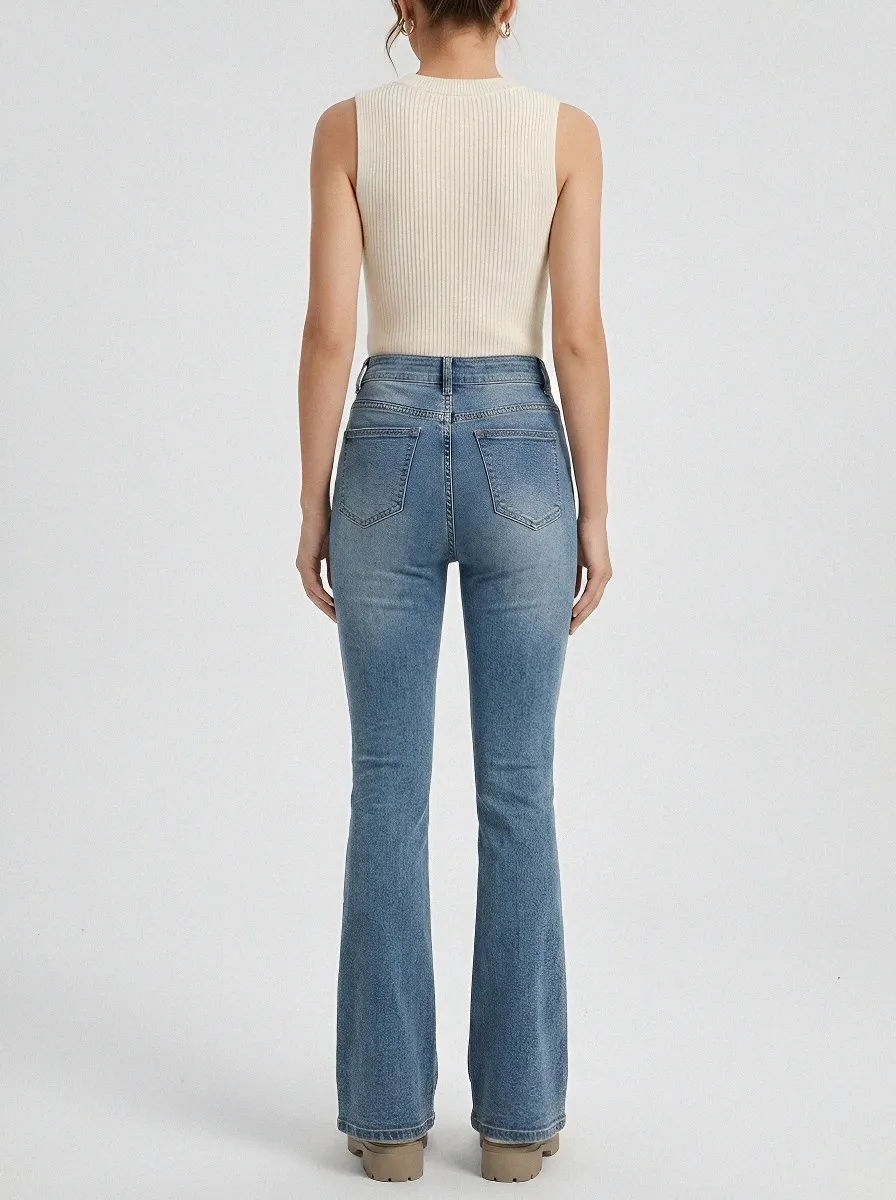 Polished High-Waist Women's High-Waist Stretch Flare Jeans