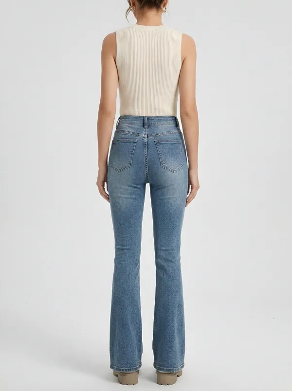 Polished High-Waist Women's High-Waist Stretch Flare Jeans