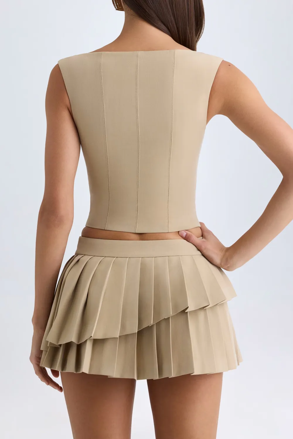 Trendy Short Solid Color Sleeveless Top