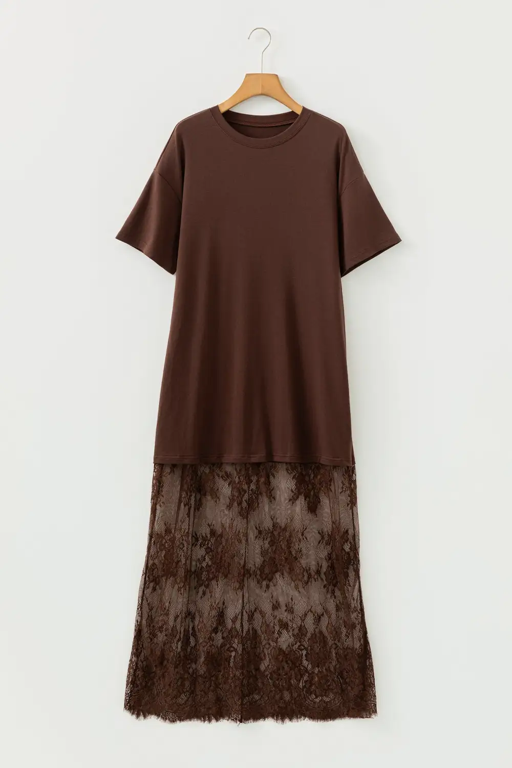 Textured Detail Floral Patchwork Short Sleeve Maxi Dress