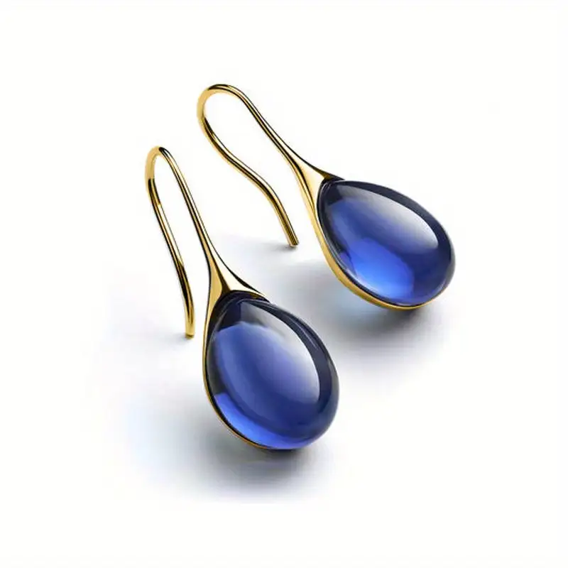 Stone Rhinestone Drop Earrings