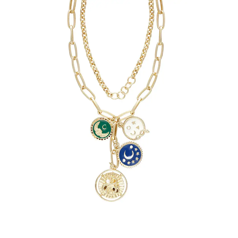 Stone Detail Mixed Detail Necklace