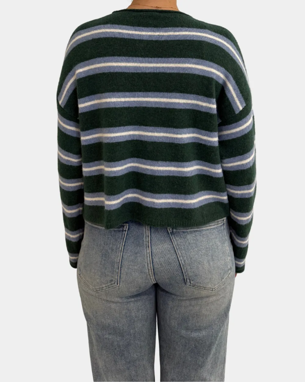 Raw Edge Stripe Cardigan