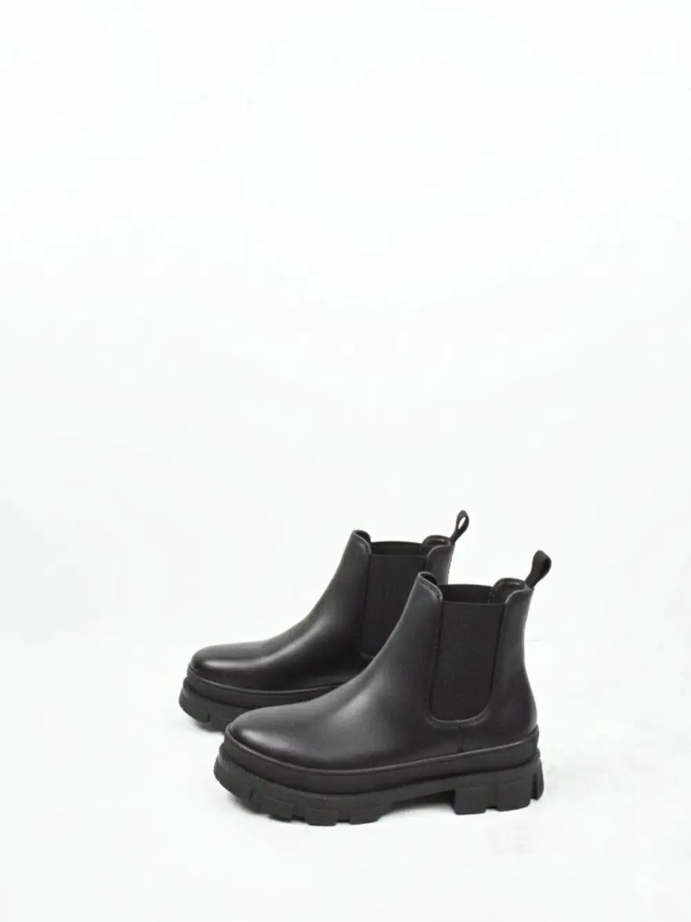 Women's Track Sole Vegan Leather Chelsea Boots