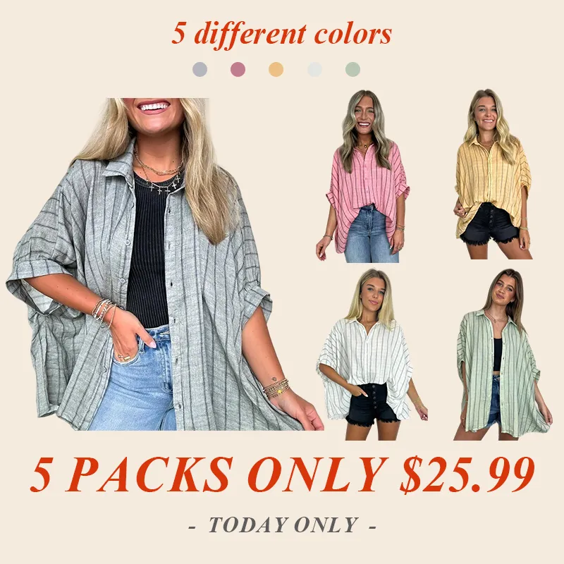5PACK-Casual Striped Shirt