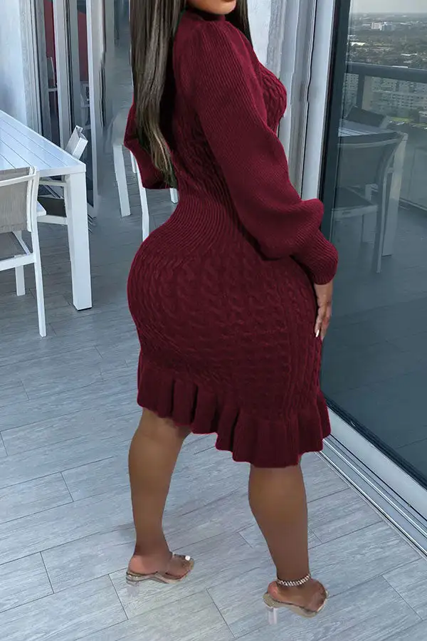 Elegant Ruffle Midi Dress