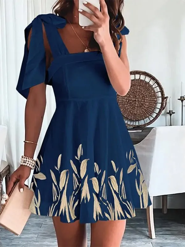 Women's Dresses Printed Sling Belted Sleeveless Dress