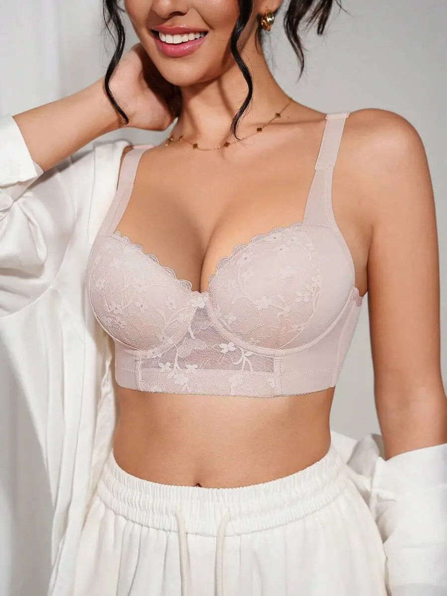 Floral Lace Longline Bra
