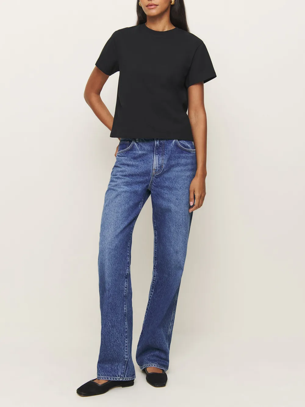 Solid Color Crew Neck T-Shirt