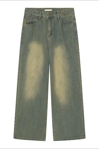 Weekend Washed Pocketed Stretch Straight Leg Jeans