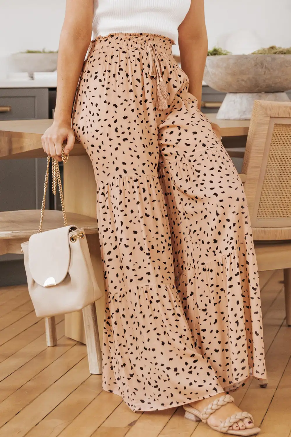 Everyday Tie Detail Wide Leg Pants