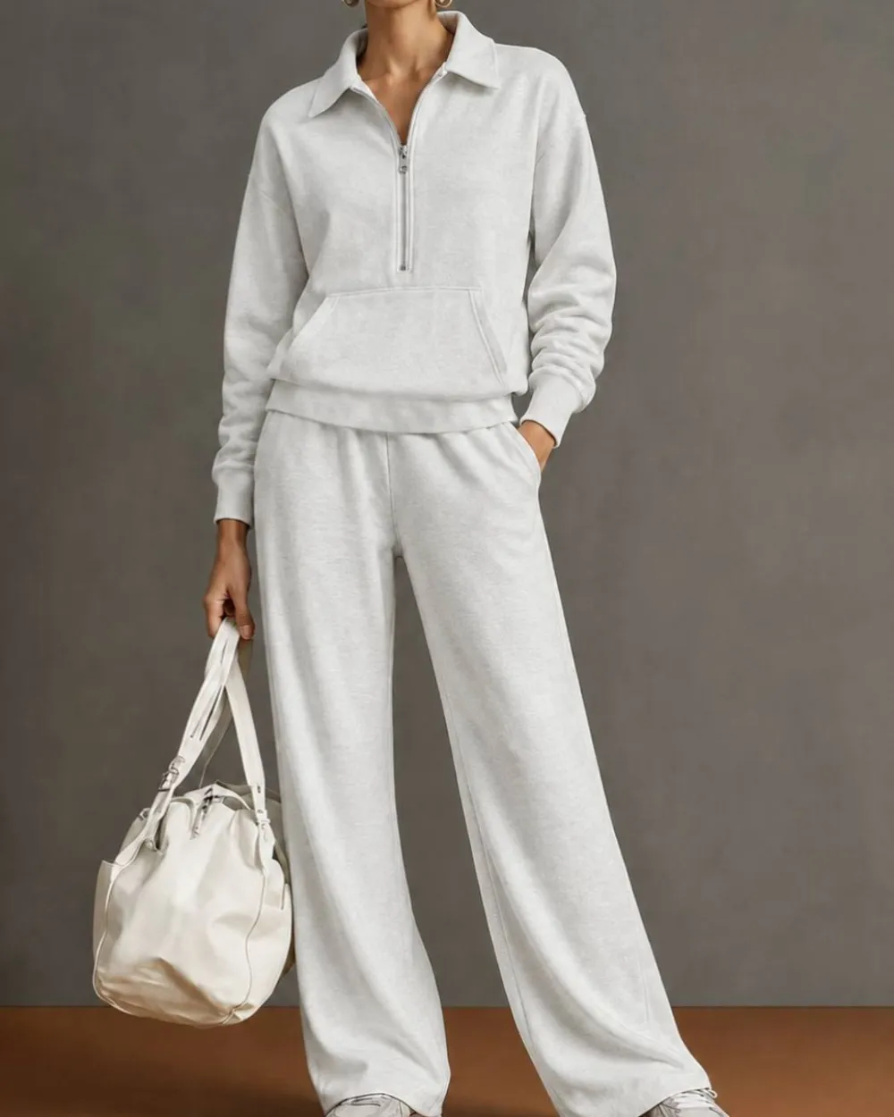 Half-Zip Sweatshirt and Pants Set
